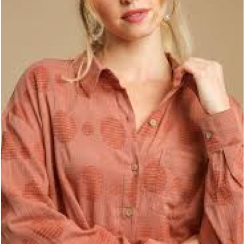 Umgee Terracotta Button-Down Shirt